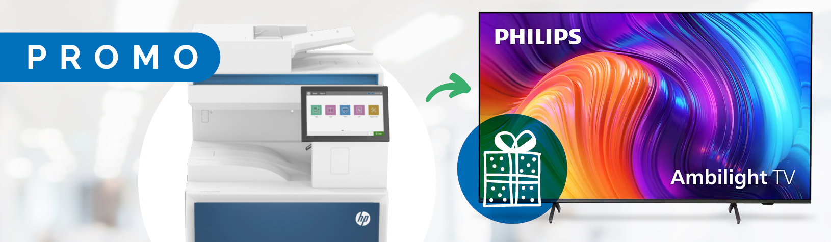 Promo noleggio HP E786dn TV Philips omaggio