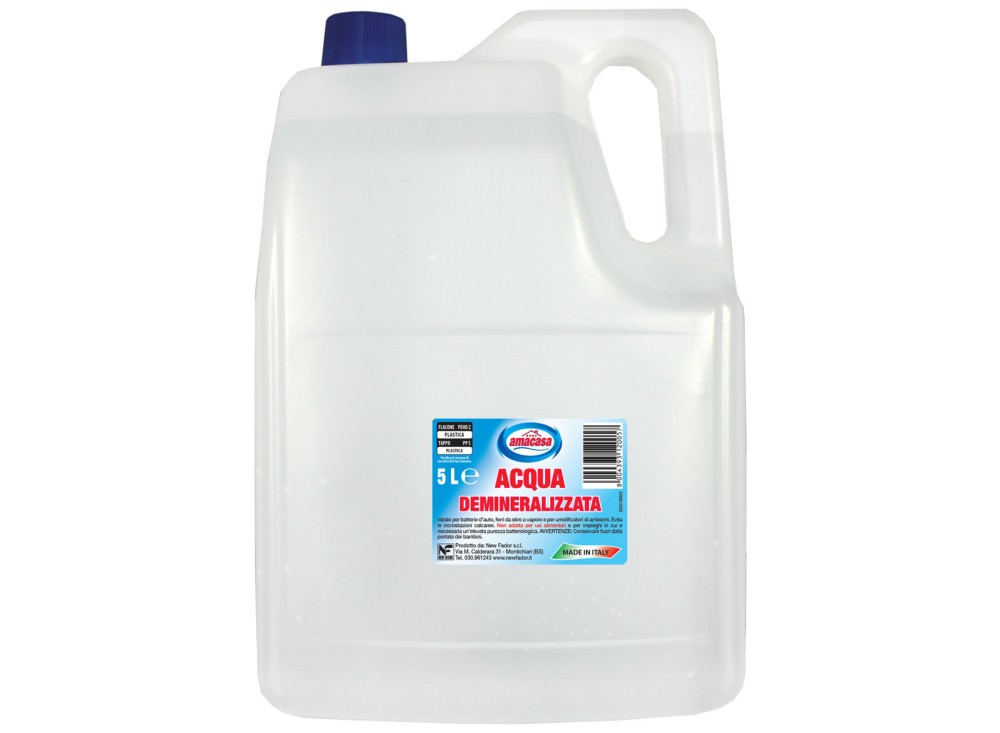 Acqua Demineralizzata Amacasa 5 Litri Osmosi Inversa Tanica PEHD