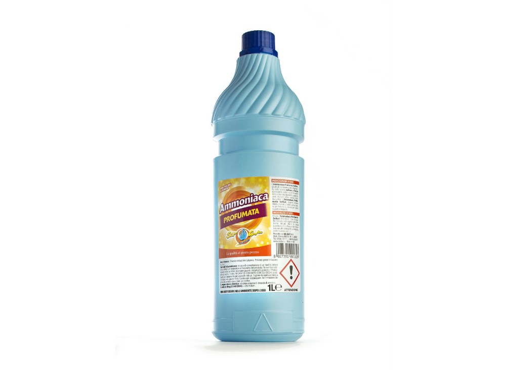 Ammoniaca in Flacone da lt 1, per Superfici Dure, Tappezzerie e Moquette