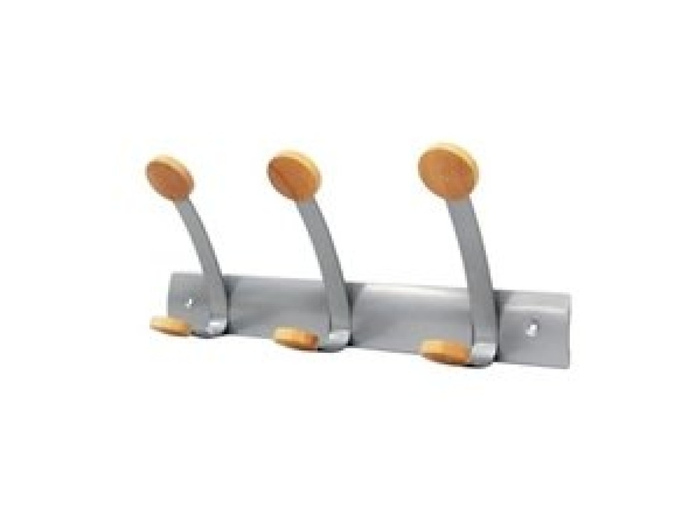 Appendiabiti da muro 6 pomelli metallo satinato Methodo