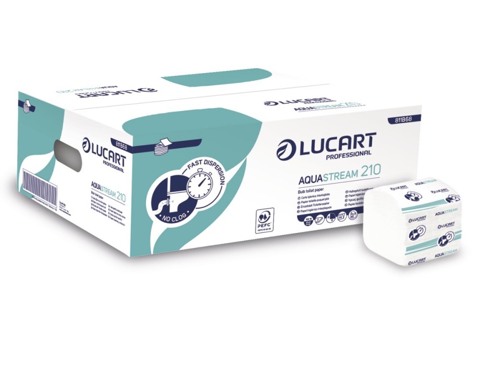 Aquastream Carta Igienica Interfogliata, 100% Pura Cellulosa