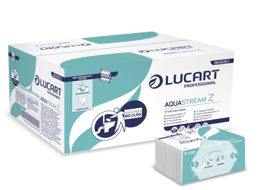 Asciugamani Aquastream con Piegatura a "Z", 100% Pura Cellulosa