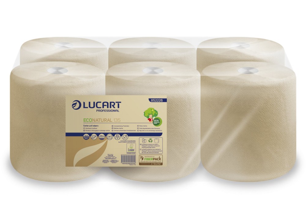 Asciugamani in Rotolo in Carta EcoNatural, Riciclata dal Tetrapack, Rotolo da 135mt