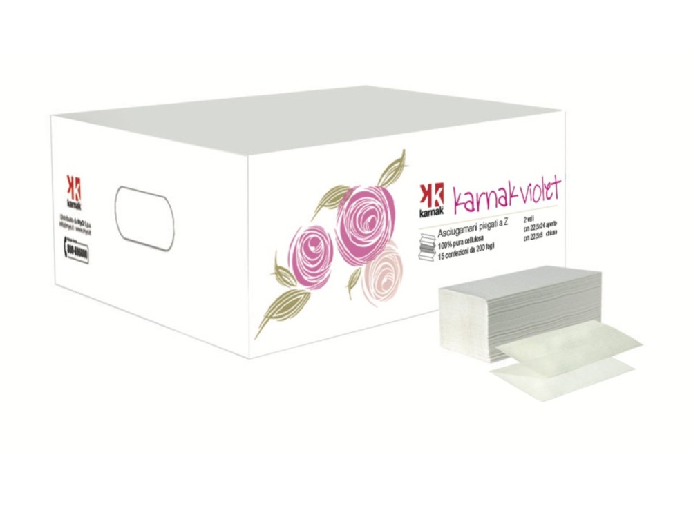 Asciugamani Monouso con Piegatura a "Z", 3000 Pezzi, 100% in Pura Cellulosa 010628 0681260