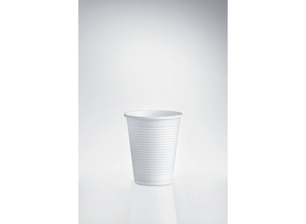 Bicchiere in Polistirene Bianco, Riciclabile nella Plastica XA77409