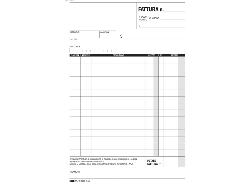 Blocco Fattura Contribuenti Minimi e Forfettari