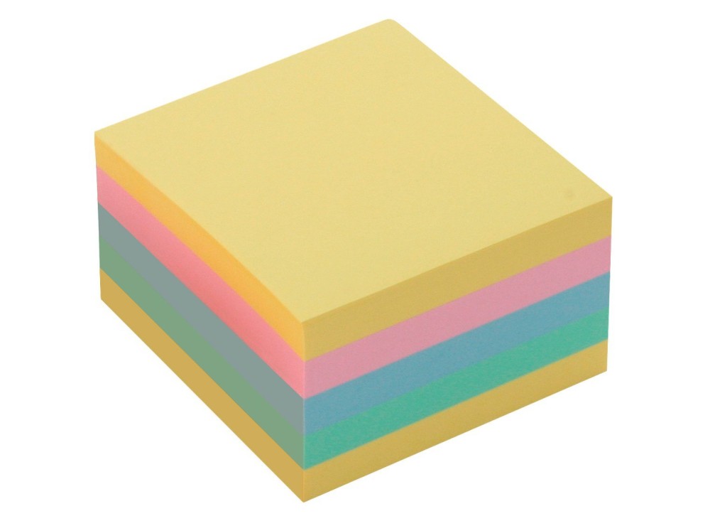 Blocco Foglietti Autoadesivi e Riposizionabili Cubo, in Carta di Diversi Colori