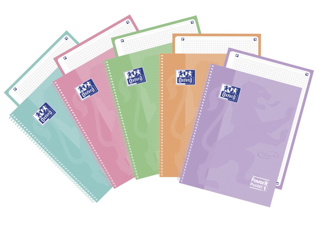 Blocco P@stel con Spirale, a Quadretti da mm.5, 160 Pagine, A4+