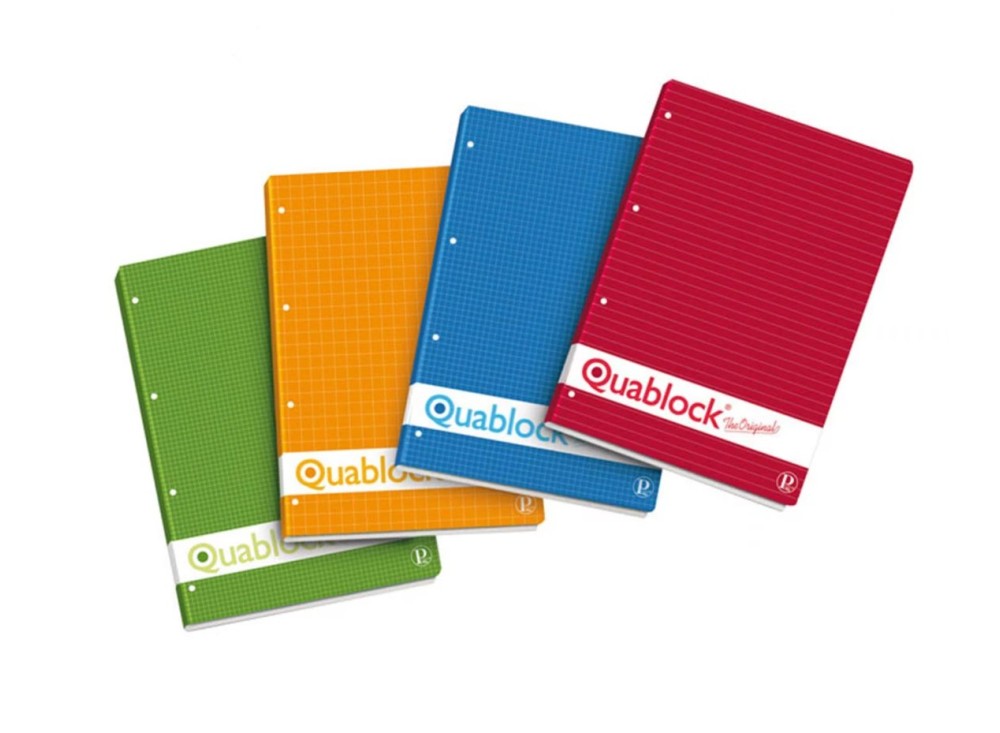 Blocco Quablock, a Quadretti o Righe, 50 Fogli, A4