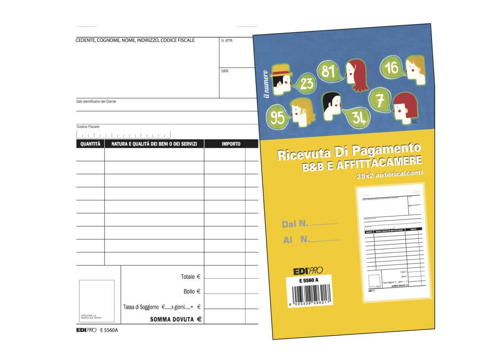Blocco Ricevute B&B e Affittacamere