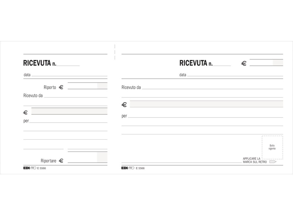 Blocco Ricevute Generiche, Madre e Figlia, 21x11 Cm, 100 Fogli