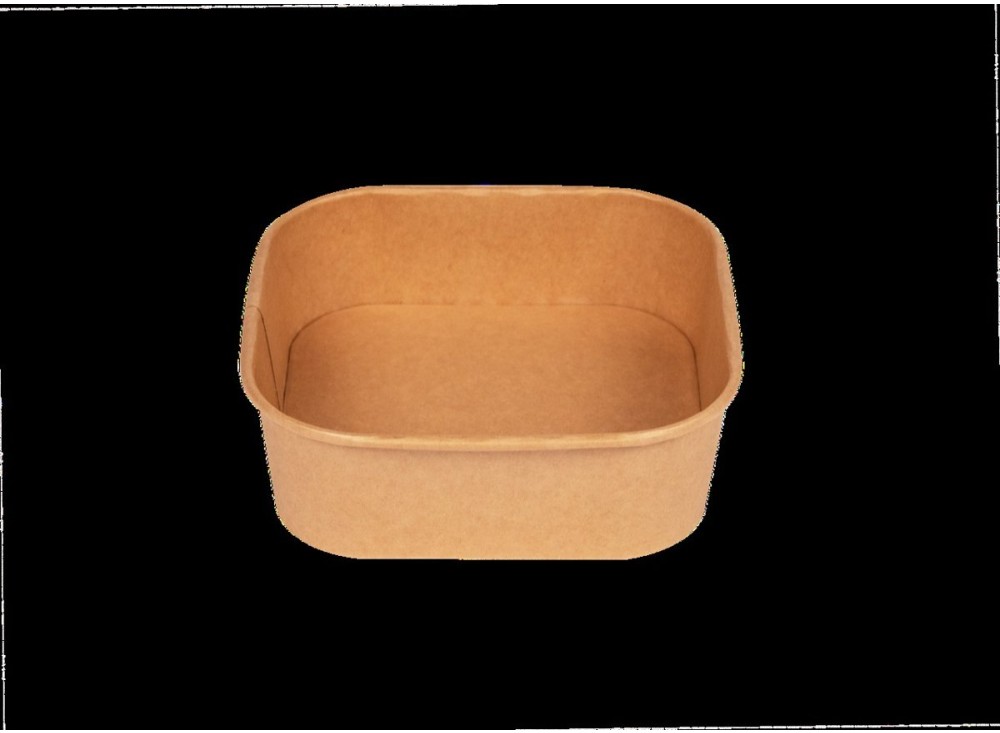 Bowl Quadrata in Cartoncino Avana, Confezione 50 Pezzi