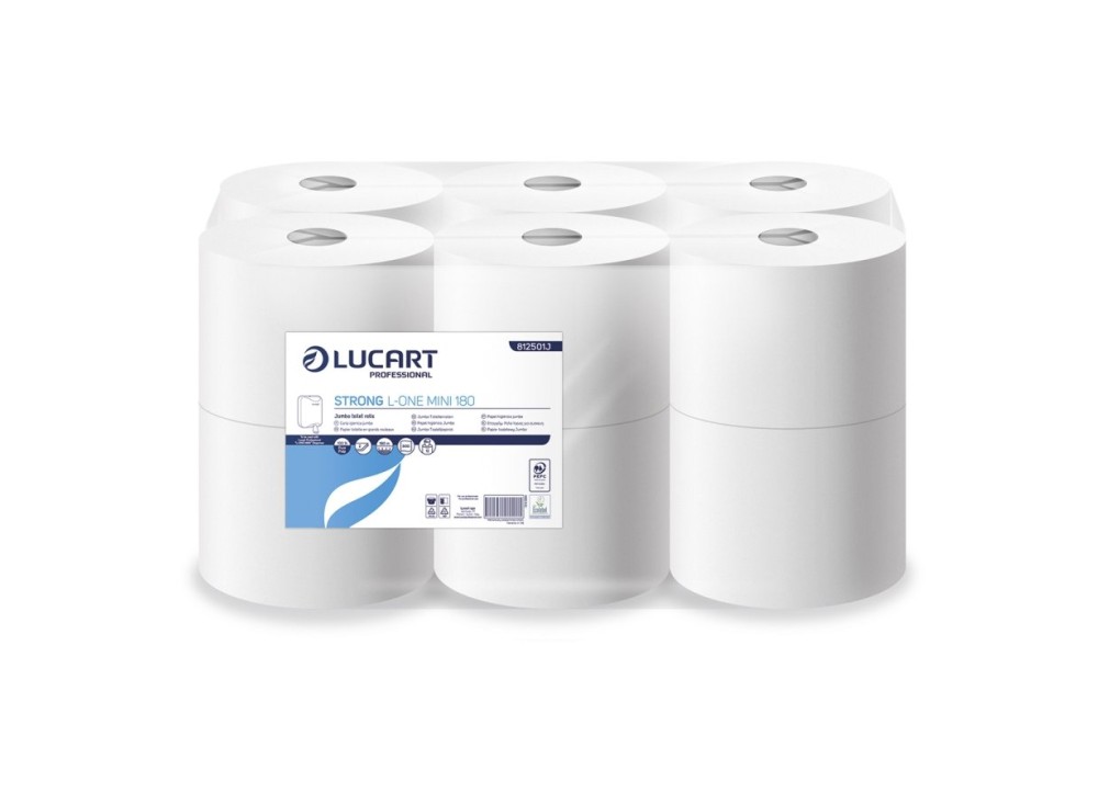 Bundle Carta Igienica Jumbo Strong L-One Mini 180, 12 Rotoli