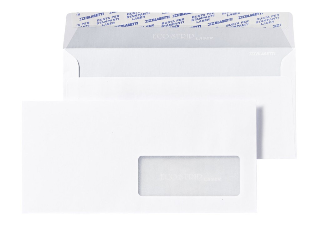 Buste Commerciali Eco, 4 x 10 Cm, con Strip e Finestra, 500 Pezzi 0881065