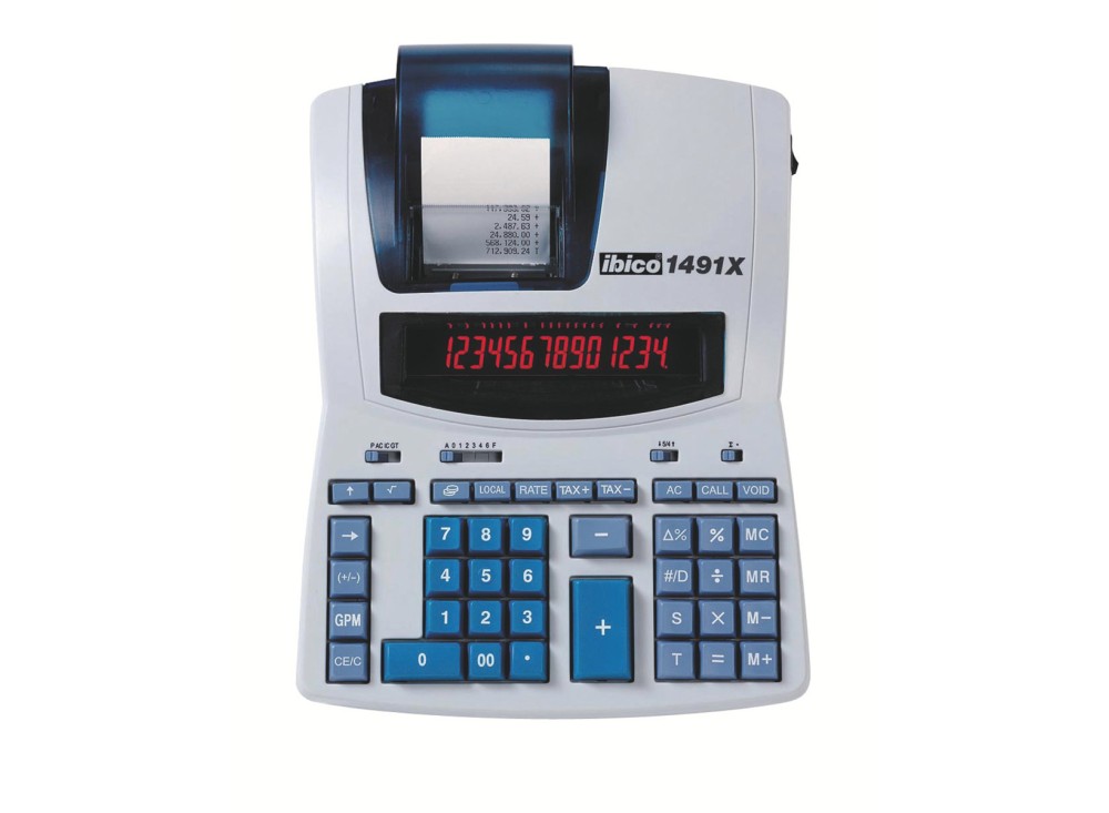 Calcolatrice con Stampante Termica 1491X, 14 Cifre, Display a 2 Colori