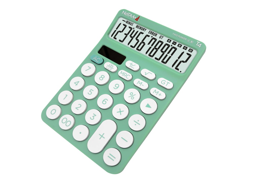 Calcolatrice da Tavolo Bakery, 12 Cifre, Varie Funzioni, Disponibile in Diversi Colori