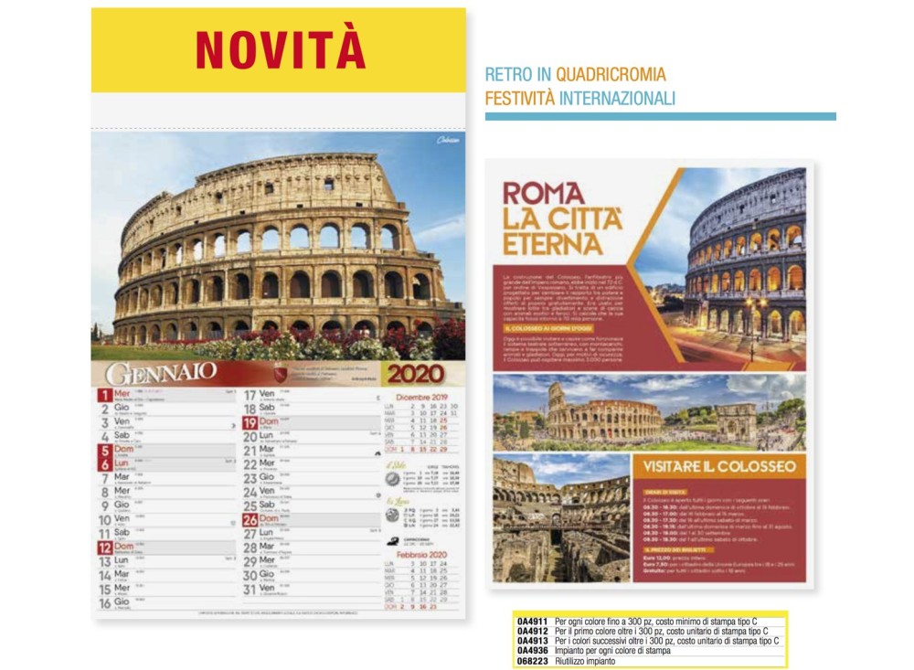 CALENDARIO DA PARETE ROMA