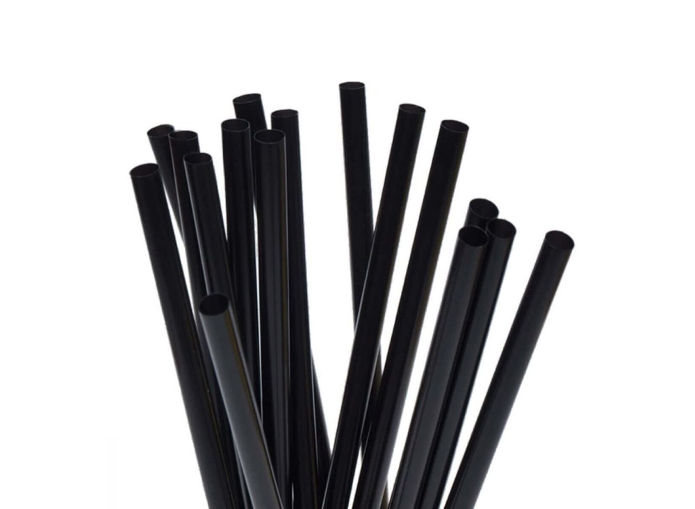 Cannucce in Plastica Compostabile Colore Nero, Disponibili in Diversi Formati