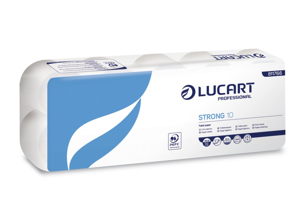 Carta Igienica a Rotolo Strong 10, 100% Pura Cellulosa, 10 Rotoli 0681008