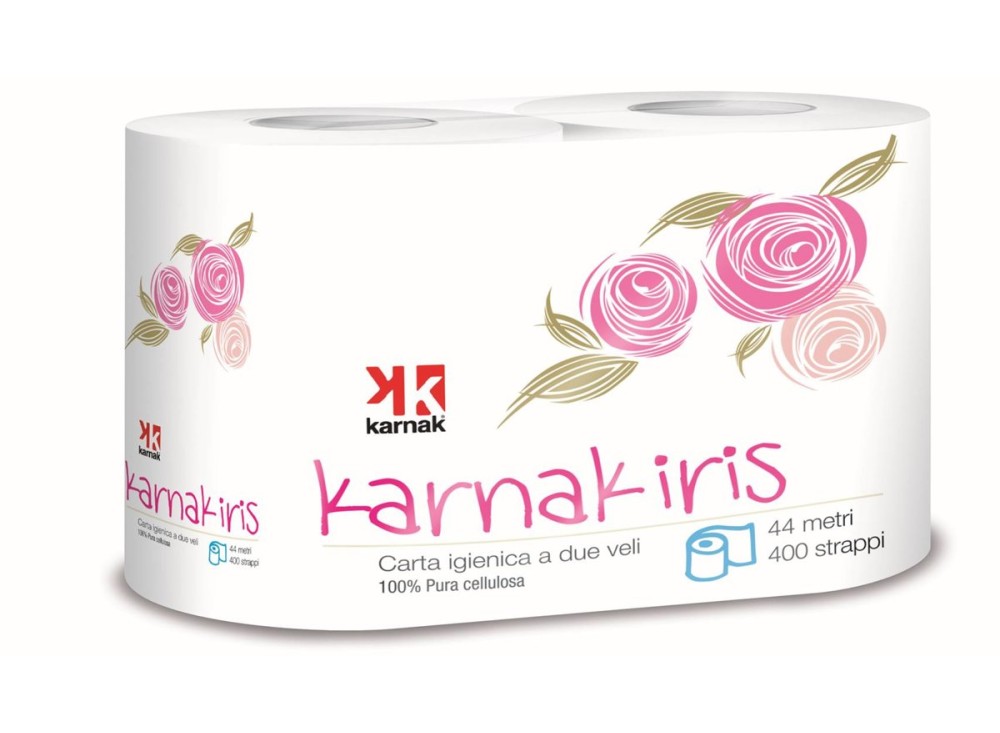 Carta Igienica Iris, 100% Pura Cellulosa, 4 Maxi Rotoli