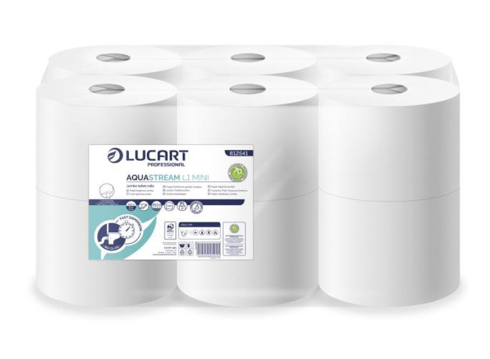 CARTA IGIENICA JUMBO MINI ACQUASTREAM 12RT