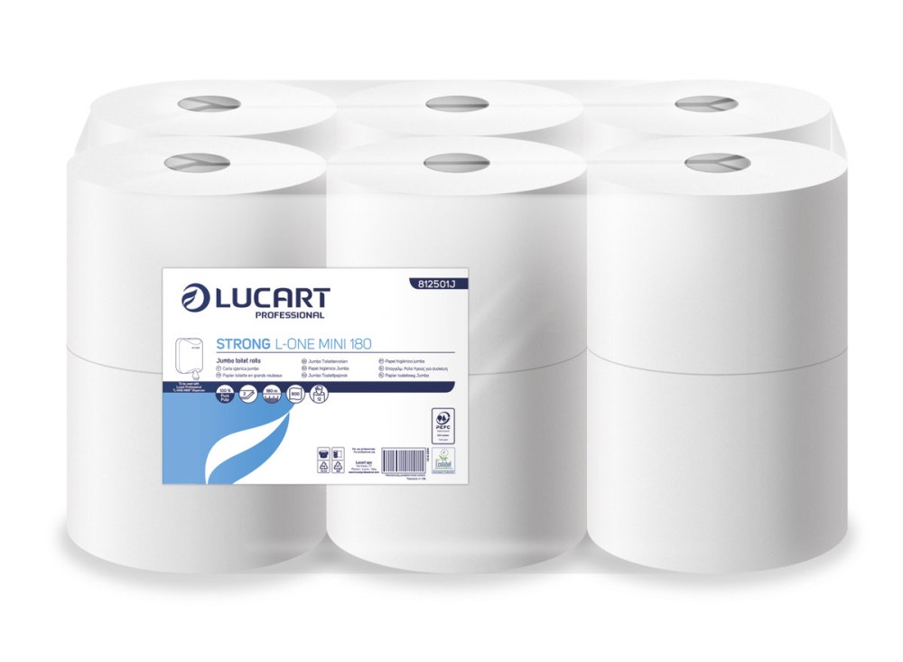 Carta Igienica Jumbo Strong L-One Mini 180, 12 Rotoli