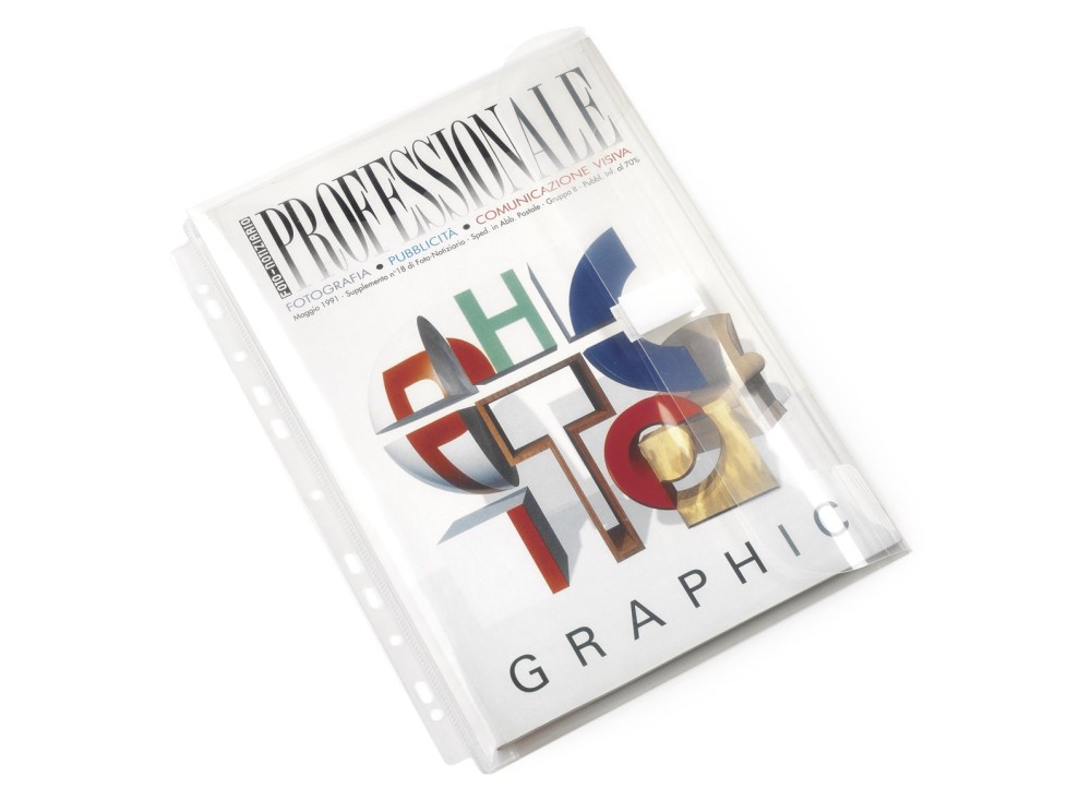 Cartella a Soffietto con Velcro, Trasparente, 21x29,7 Cm, 10 Pezzi