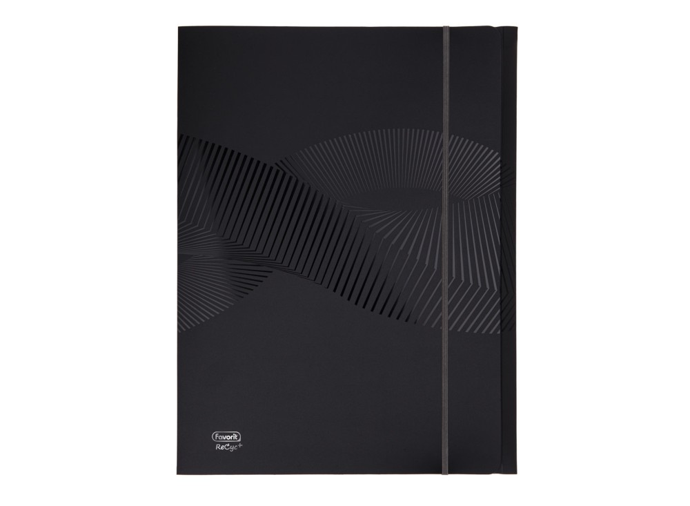 Cartella Osmose a 3 Lembi con Elastico, Elegante Trama Geometrica Brillante sulla Superficie, Dorso cm 0-1