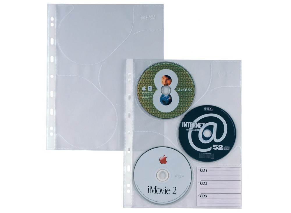 Cartella Porta CD/DVD, a Perforazione Universale, 12,5x12 Cm 0050654
