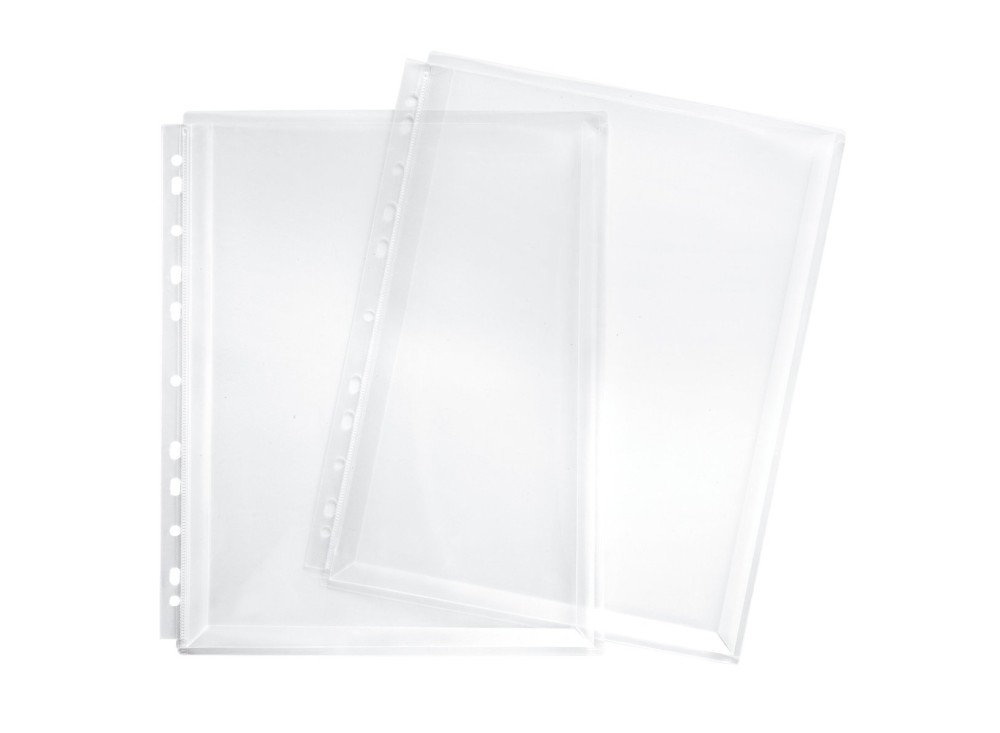 Cartelle a Soffietto, in Polipropilene Trasparenti, a Perforazione Universale, Confezione 5 Pezzi