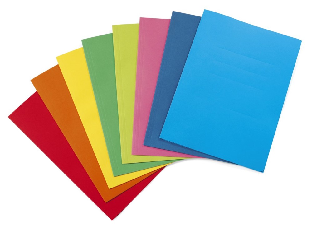 Cartelle Bristol Semplici, in Cartoncino, Vari Colori, 50 Pezzi, 200 Gr