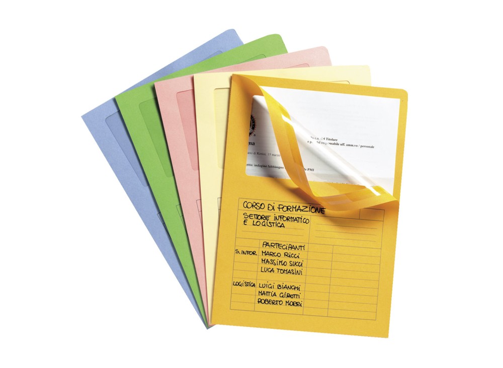 Cartelle in Cartoncino con Finestra Trasparente, Modello Sintex