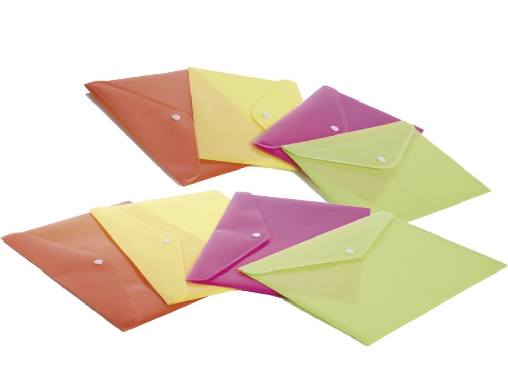 Cartelle Trasparenti Shocking file, con Bottone, Vari Formati