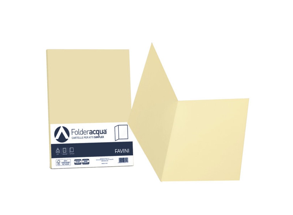 Cartelline Folderacqua simplex 200 gr 25x34 cm, 50 pezzi