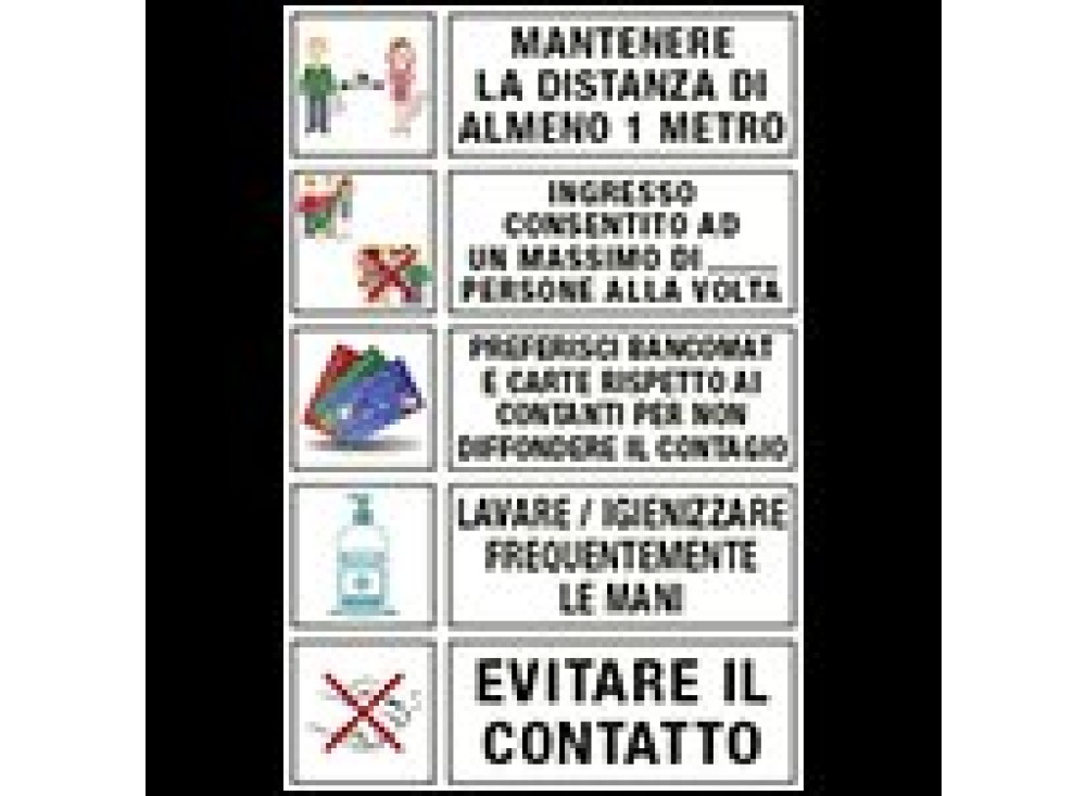 Cartello Alluminio Prescizioni per il Pubblico CM 20X30