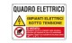 Cartello multisimbolo quadro elettrico alluminio 300x200 mm