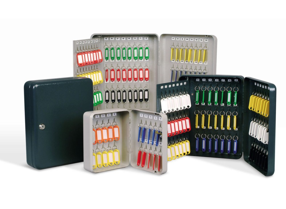 Cassetta Portachiavi in Metallo, Numerazione Progressiva, con Serratura, Grigio Antracite