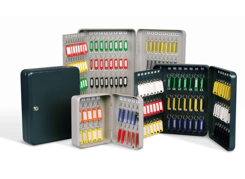 Cassetta Portachiavi in Metallo, Numerazione Progressiva, con Serratura, Grigio Antracite