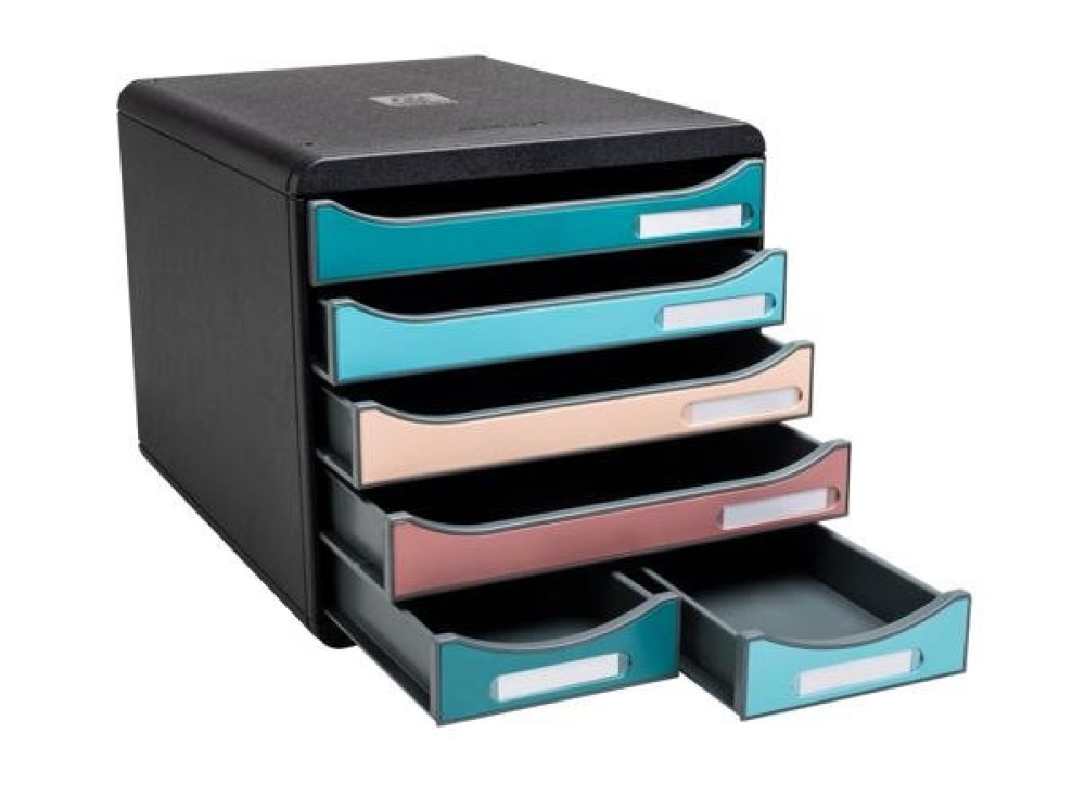Cassettiera 6 cassetti A4+ colori assortiti Exacompta Skandi