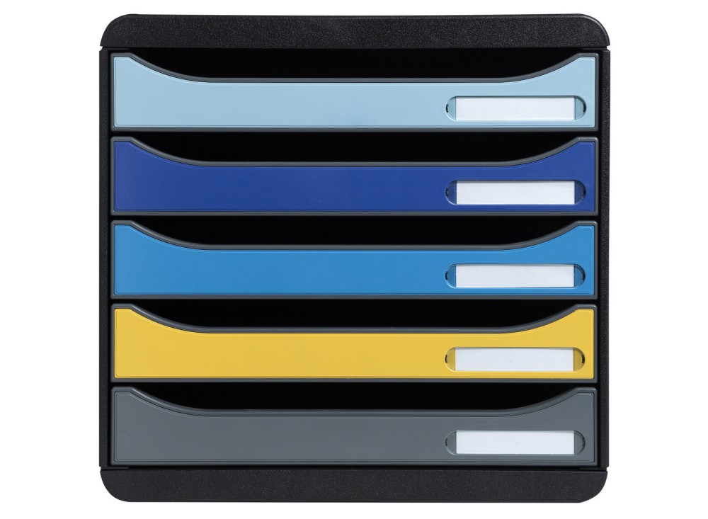 Cassettiera Big Box Plus Bee Blue, 5 Cassetti, in Plastica Riciclata