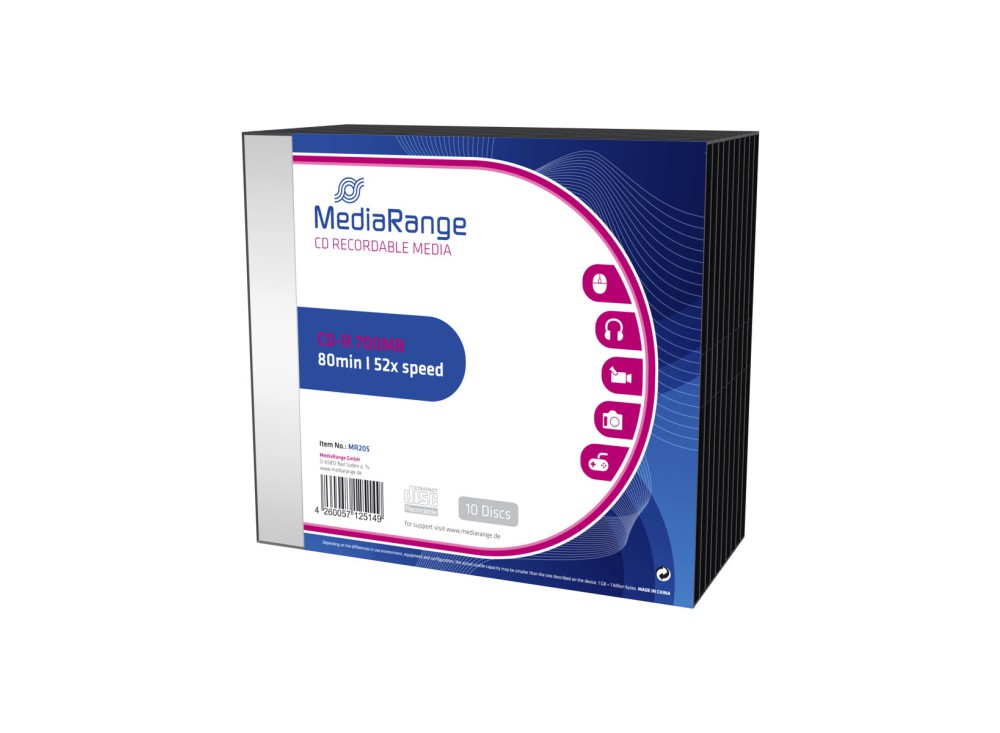 CD-R Mediarange 80 Min. 700MB Slim Cf.10PZ