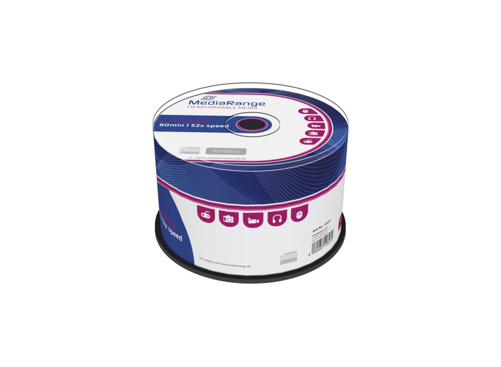 CD-R Mediarange 80 Min. 700Mb Spindle 50PZ