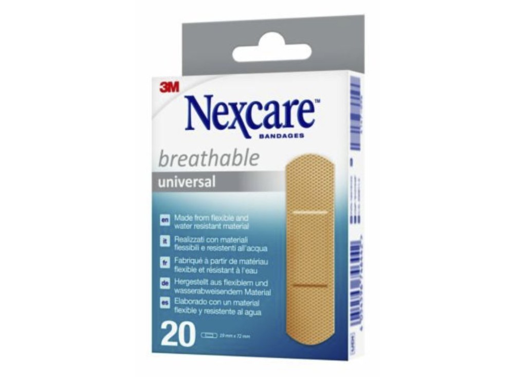 Cerotti Universal Breathable, 19 mm x 72 mm, confezione da 20 pezzi