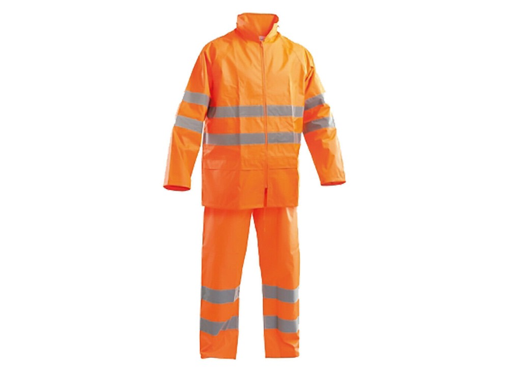 Completo da Lavoro Alta Visibilità Giacca+Pantalone Antipioggia
