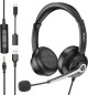 Cuffia con microfono USB-A, Tipo-C e jack Wantek 786usb