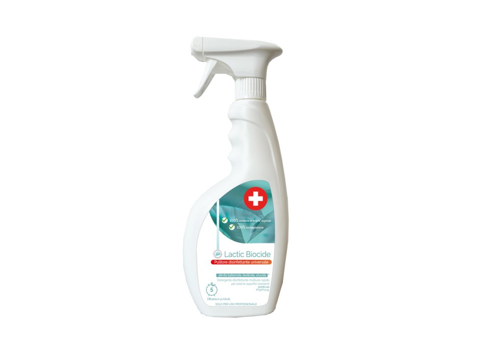 Detergente Disinfettante Biocida, Battericida, Virucida, disponibile in Diverse Capacità e Flaconi