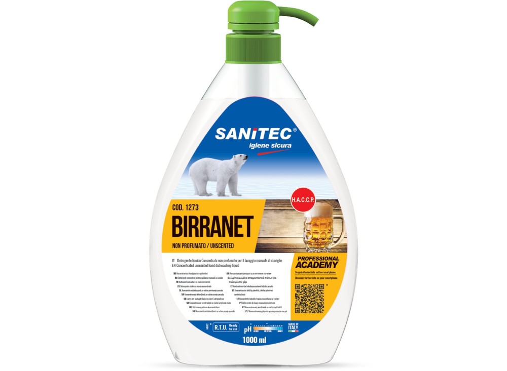 Detergente Liquido per Bicchieri di Birra, Flacone da Lt.1