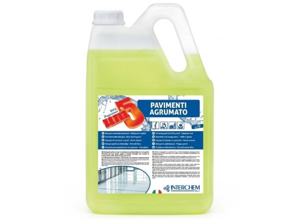 Detergente Pavimenti Interchem Uni5 Agrumato Senza Risciacquo 5kg 0680704