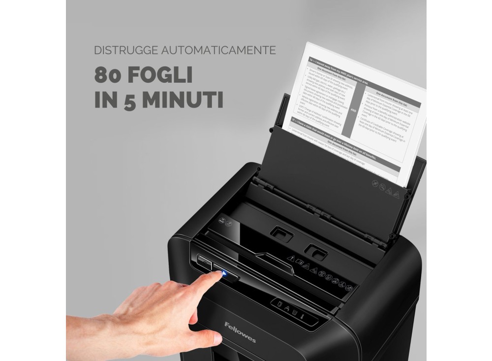 Distruggi Documenti Automax™ 80M, Alimentazione Automatica, Miniframmenti, 80 Fogli, 17 L