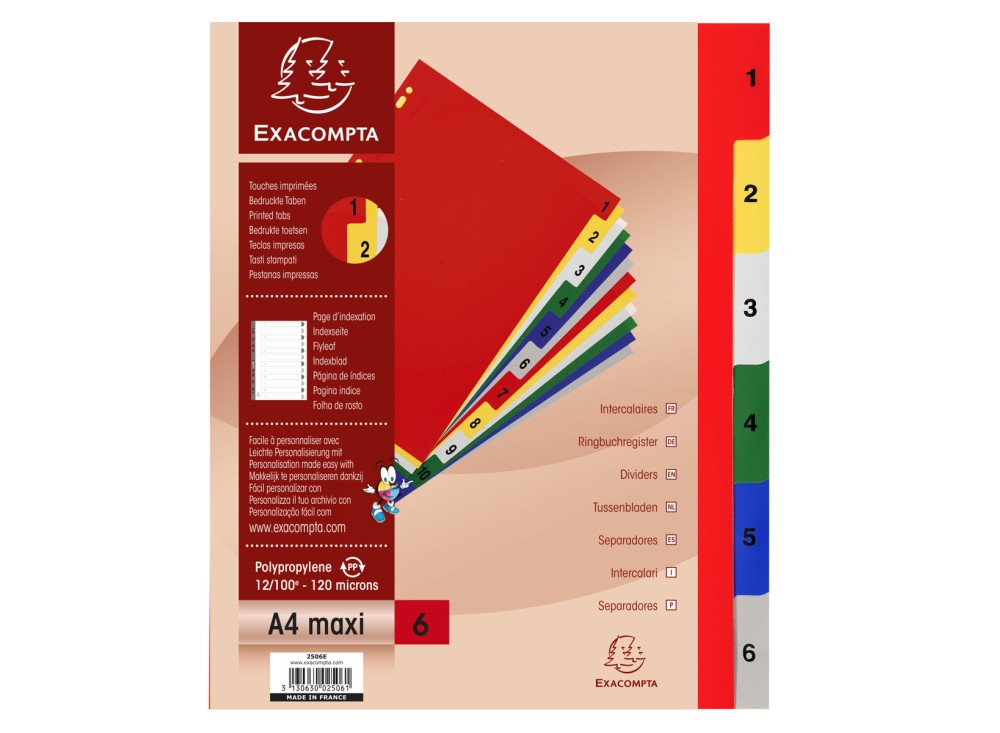 Divisori Numerici / Alfabetici in PPL, Formato A4 Maxi